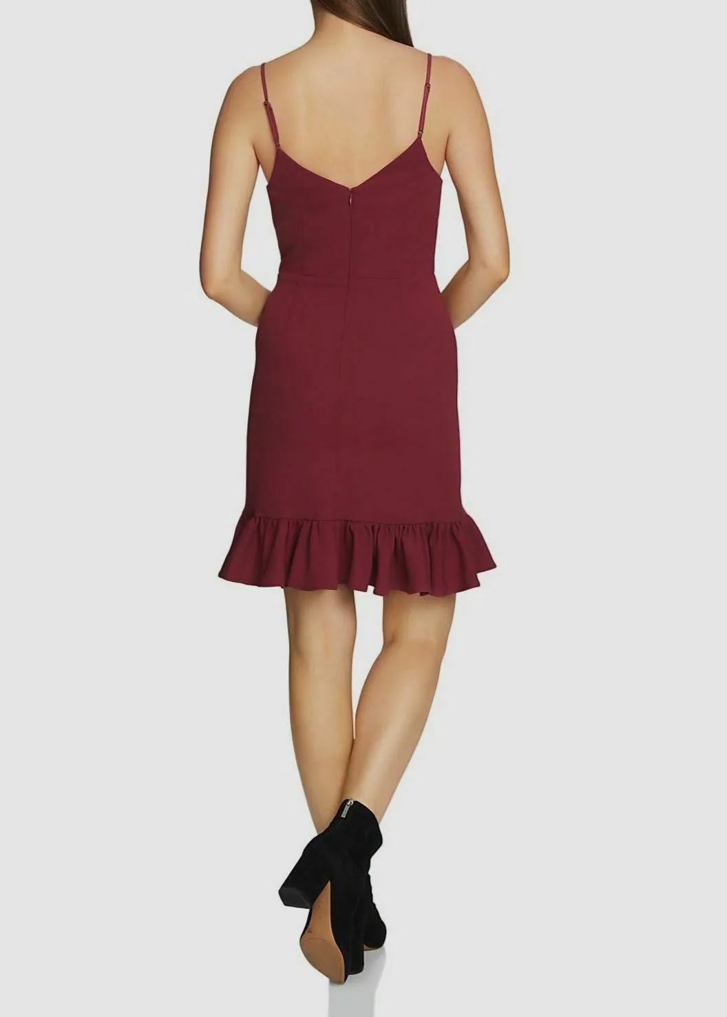 1.State Ruffle-Hem Spaghetti-Strap Dress, Size 8