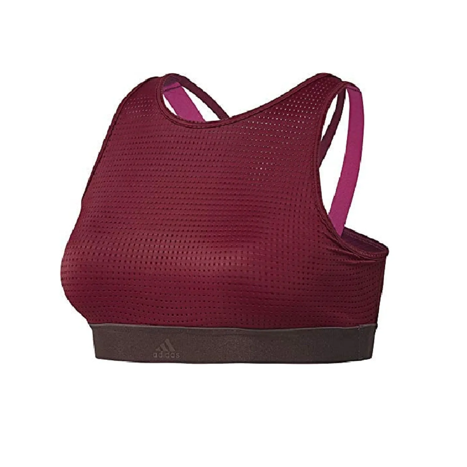 Adidas Women's High-Neck Sports Bra, Noble Maroon/Night Red, XS