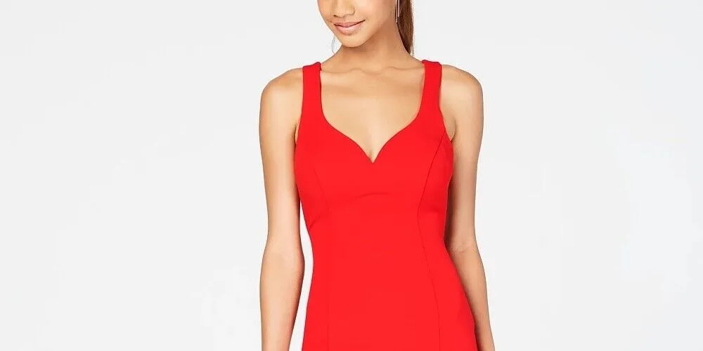 B Darlin Juniors' Strappy-Back Bodycon Dress Red, Size 5-6