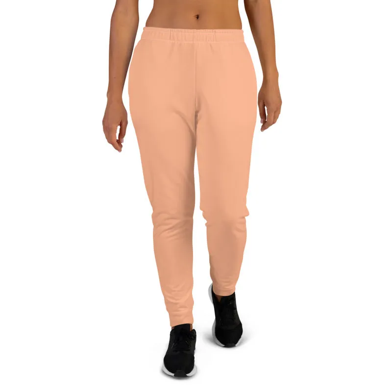 Beige Nude Women's Joggers, Solid Nude Color Premium Quality Slim Fit Women's Sweatpants - Made in USA/MX/EU