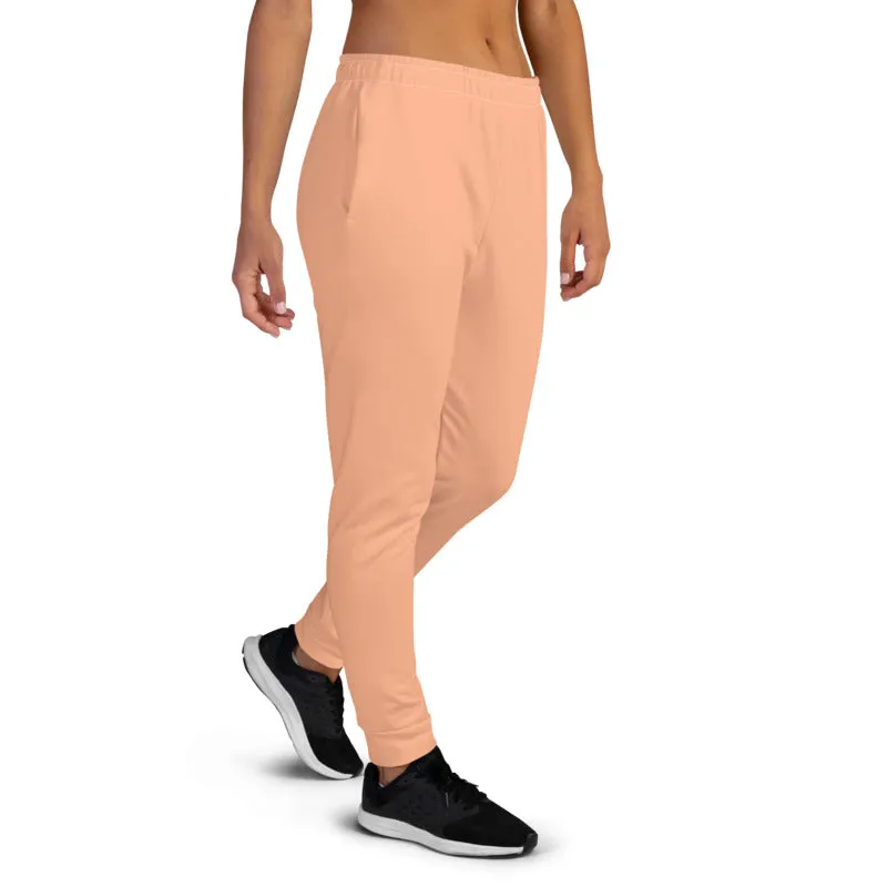 Beige Nude Women's Joggers, Solid Nude Color Premium Quality Slim Fit Women's Sweatpants - Made in USA/MX/EU