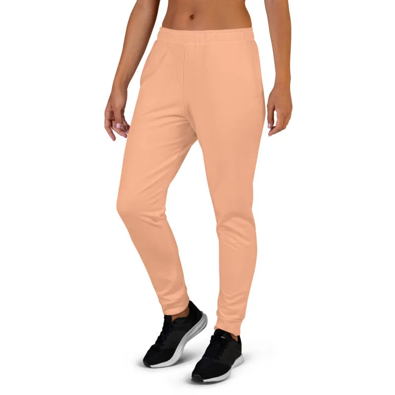 Beige Nude Women's Joggers, Solid Nude Color Premium Quality Slim Fit Women's Sweatpants - Made in USA/MX/EU