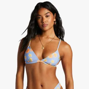 Billabong Womens Lazy Days Tanlines Ceci Tri Bikini Top Outta The Blue