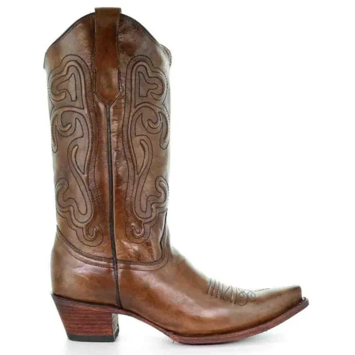 Brown Embroidered Ladies Boots by Circle G