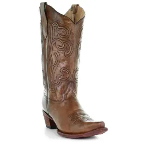 Brown Embroidered Ladies Boots by Circle G