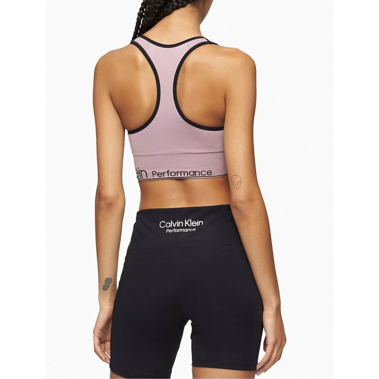 Calvin Klein Women's Seamless Ribbed Sports Bra Stardust NWT