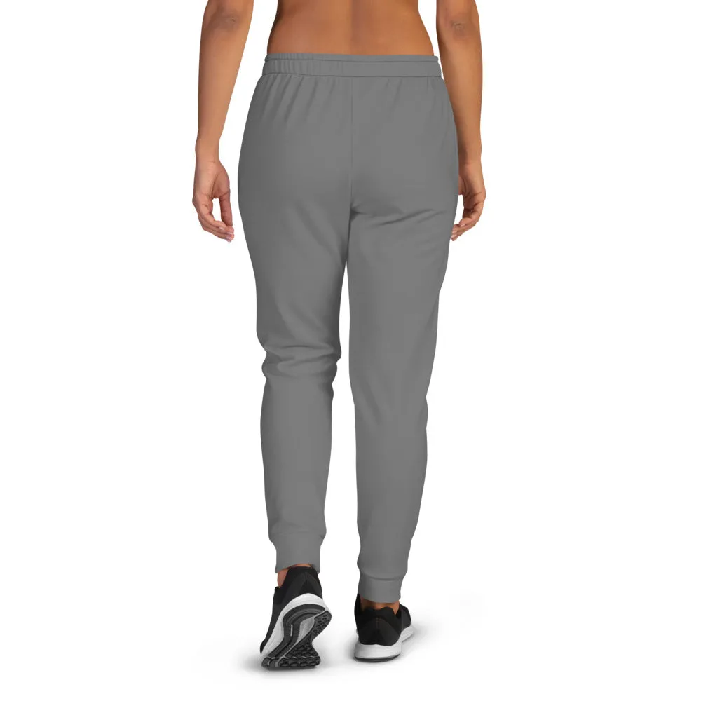 Charcoal Gray Women's Joggers, Solid Print Premium Slim Fit Best Sweapants- Made in EU