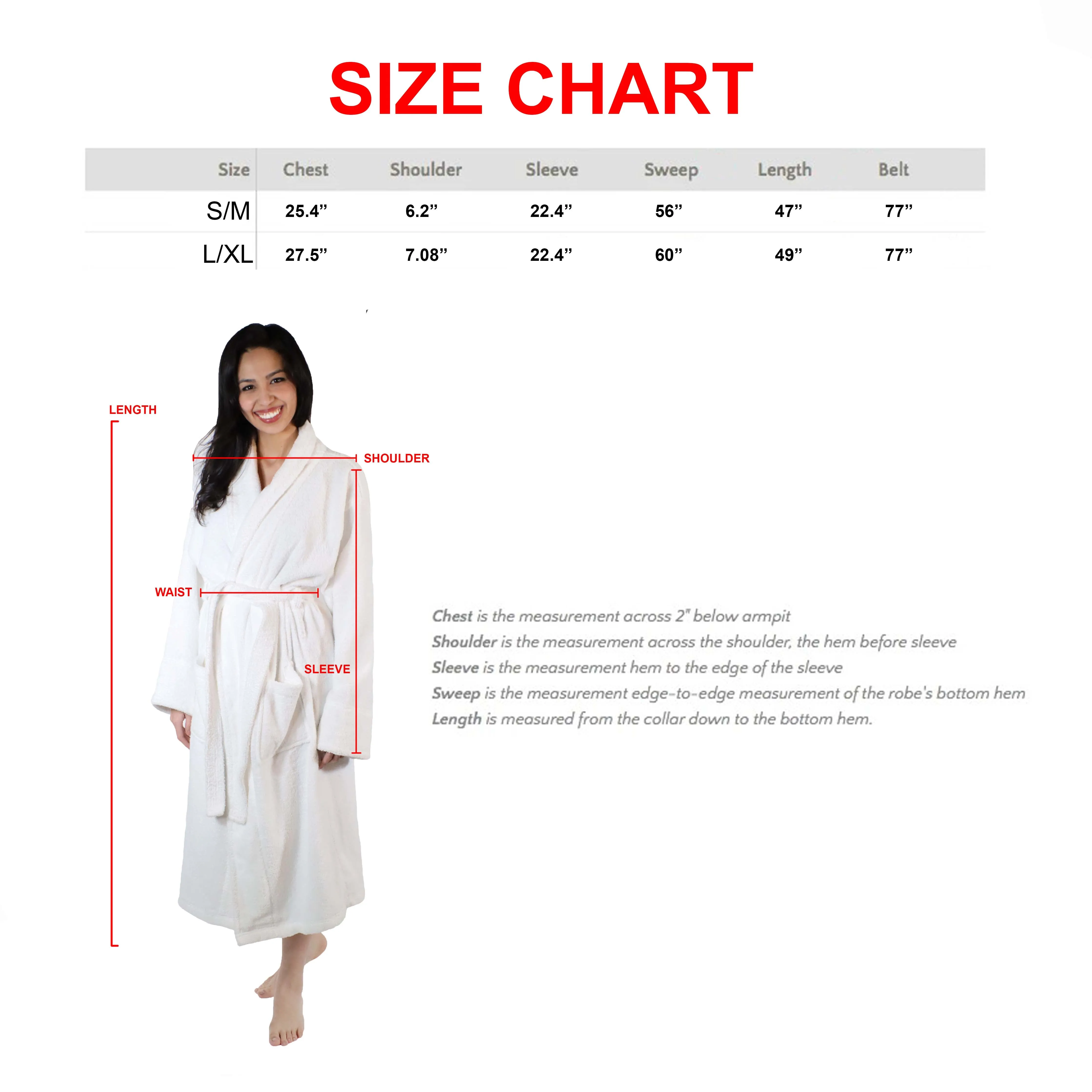 Classic Women's Bath Robe Turkish Cotton Bathrobe with Adjustable Belt