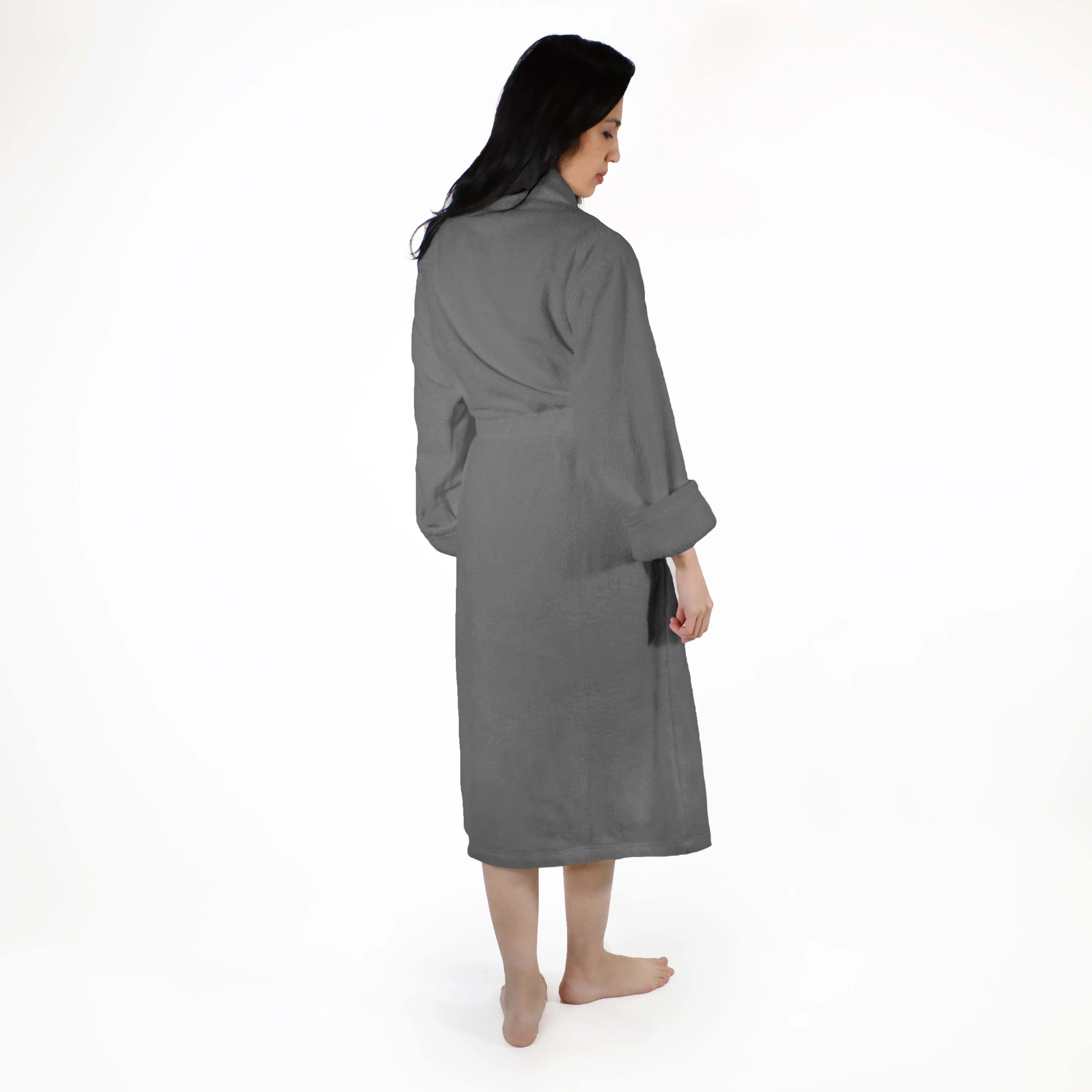 Classic Women's Bath Robe Turkish Cotton Bathrobe with Adjustable Belt