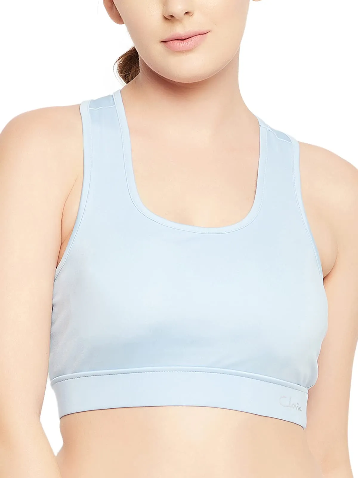 Clovia Women's Medium Impact Padded Sports Bra with Removable Cups (BR2084A03_Blue_XL)