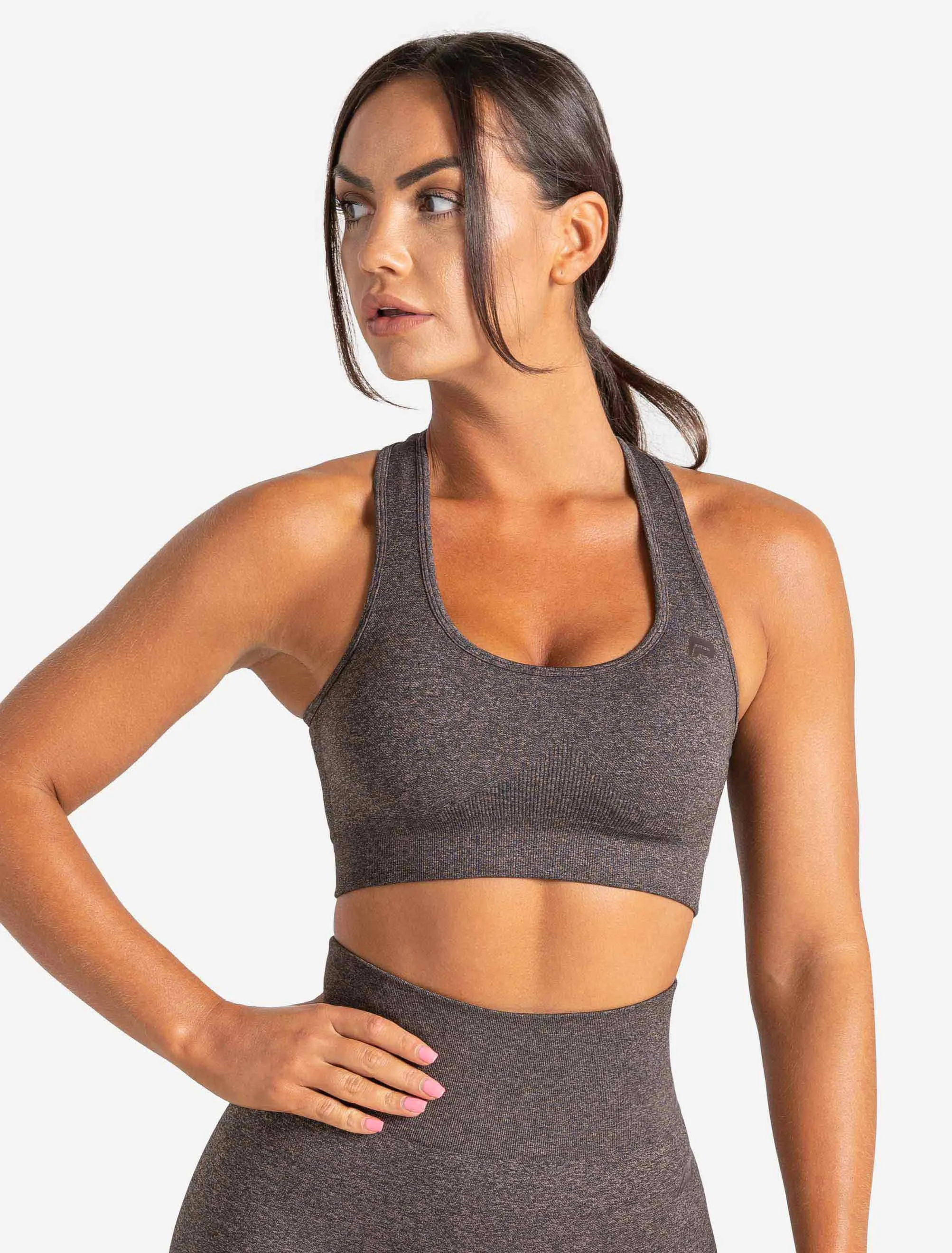 Core Seamless Sports Bra - Brown Marl