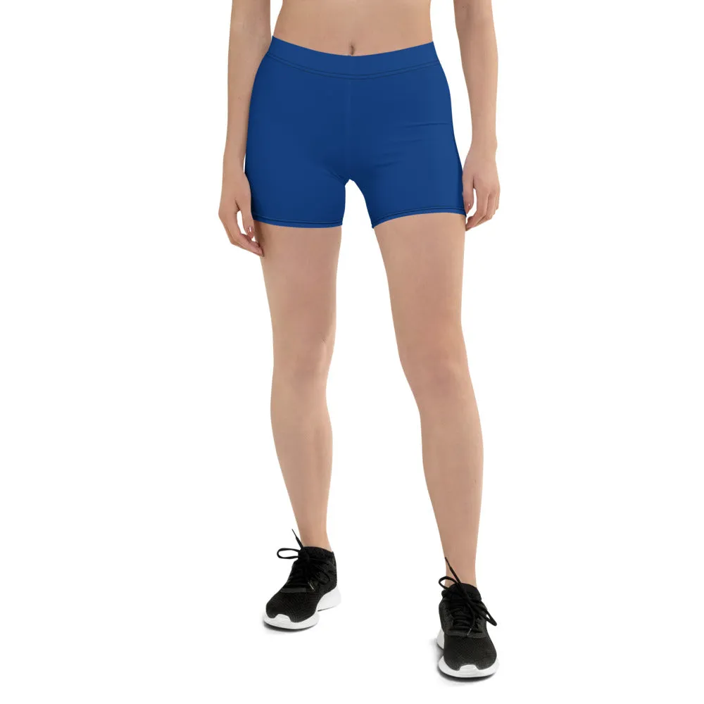 Dark Blue Women's Designer Shorts, Solid Color Modern Essential Short Tights-Made in USA/EU