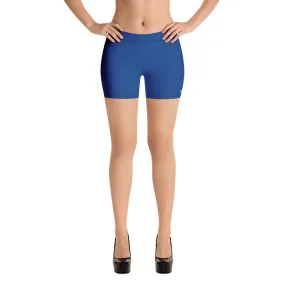 Dark Blue Women's Designer Shorts, Solid Color Modern Essential Short Tights-Made in USA/EU