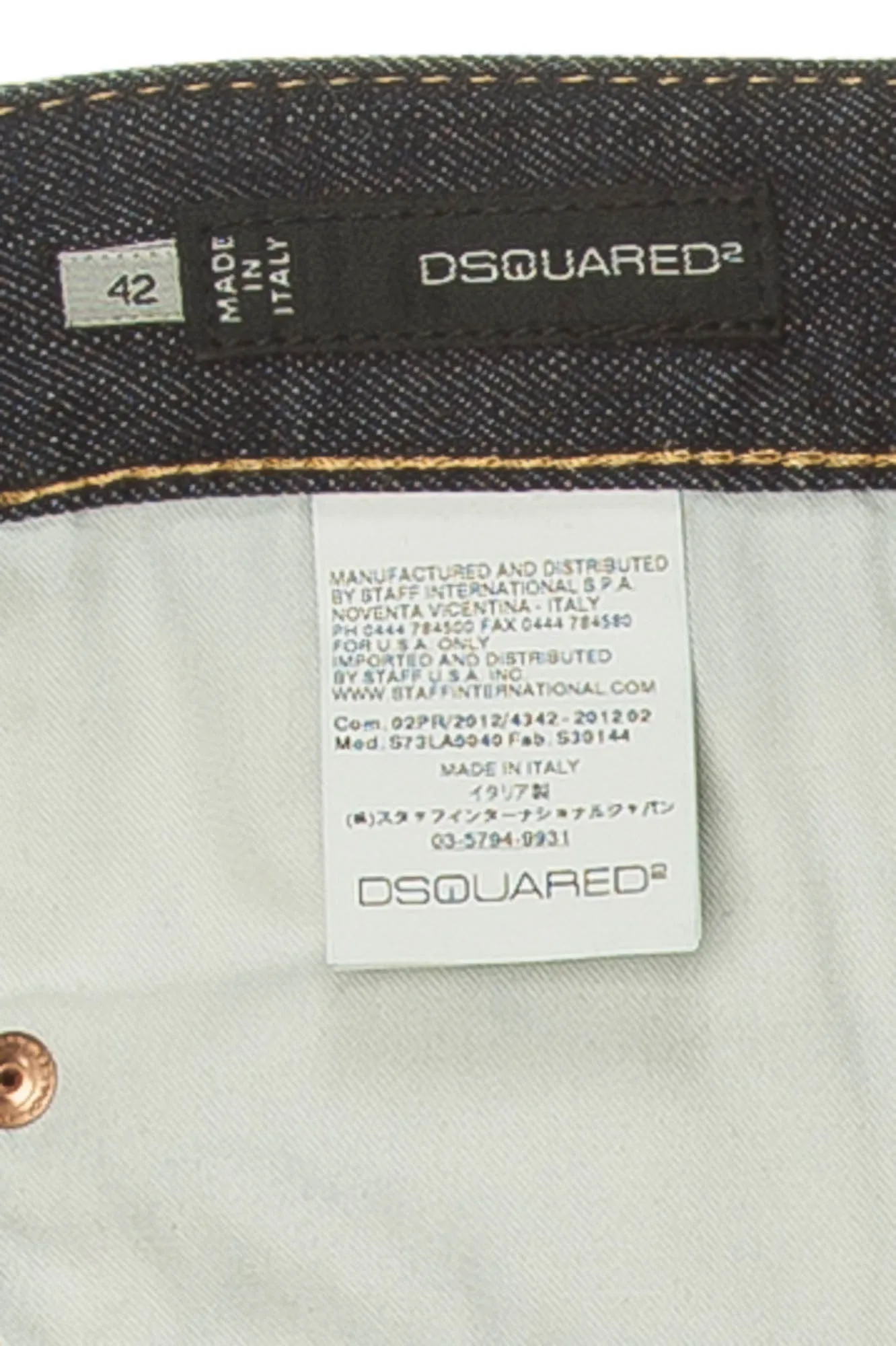 Dsquared2 - Dark Blue Capri with Gold Cuffs - IT 42