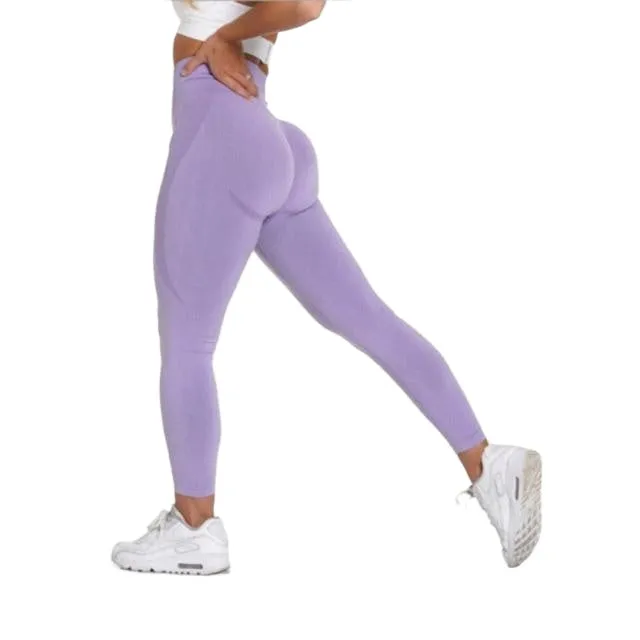 Elastic Comfortable Women's High Waist Seamless Cotton Yoga Pants