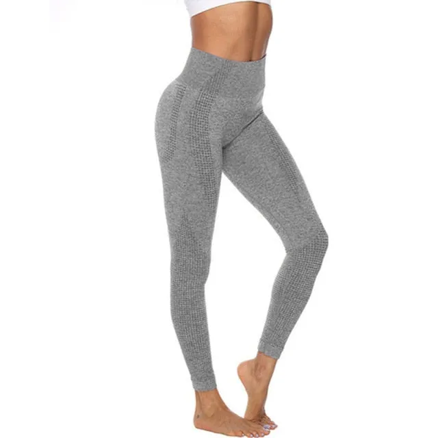 Elastic Comfortable Women's High Waist Seamless Cotton Yoga Pants