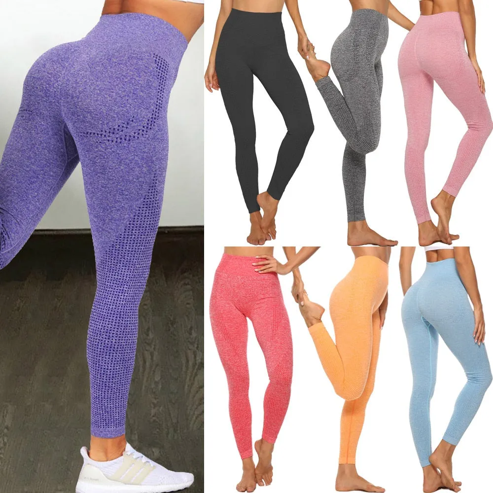 Elastic Comfortable Women's High Waist Seamless Cotton Yoga Pants