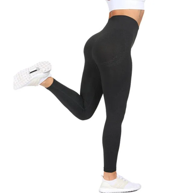 Elastic Comfortable Women's High Waist Seamless Cotton Yoga Pants