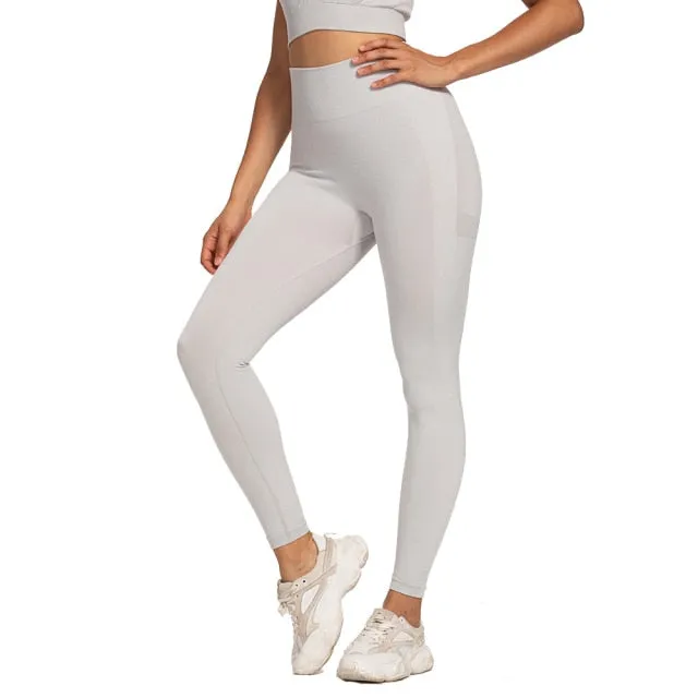 Elastic Comfortable Women's High Waist Seamless Cotton Yoga Pants