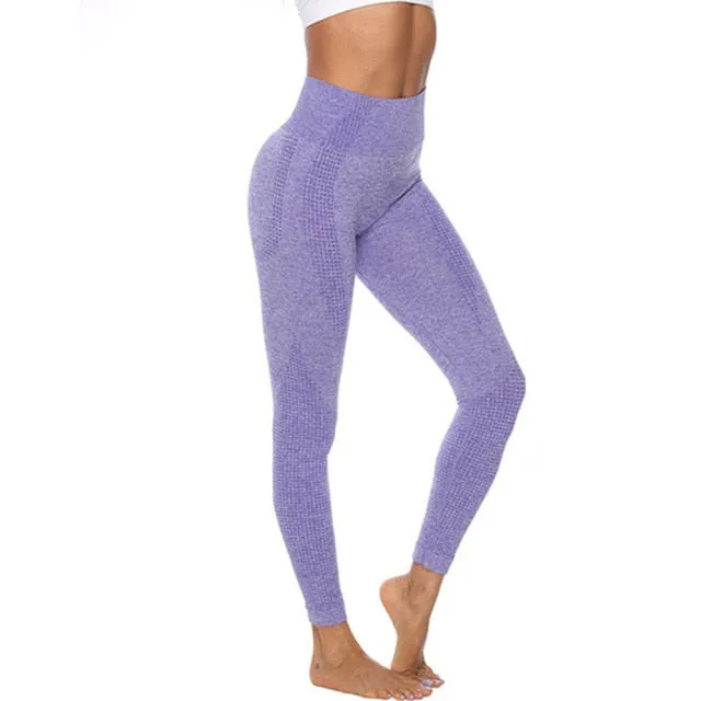 Elastic Comfortable Women's High Waist Seamless Cotton Yoga Pants