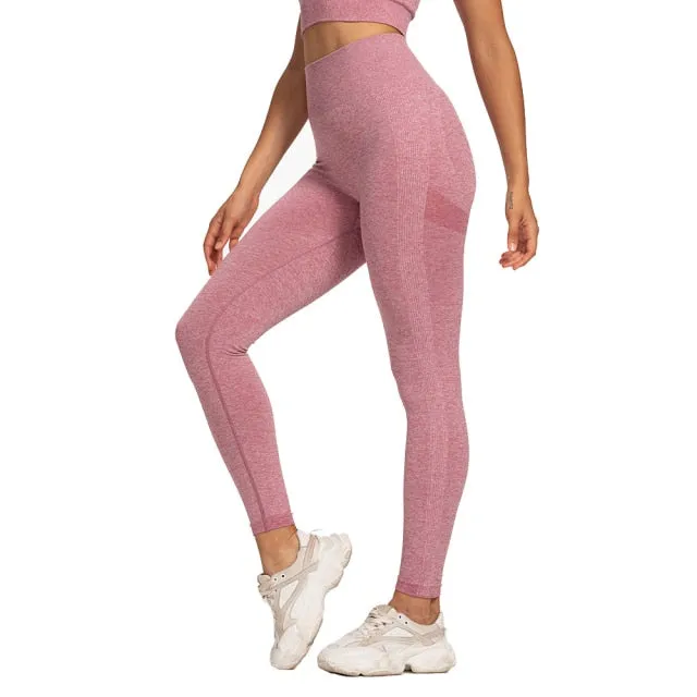 Elastic Comfortable Women's High Waist Seamless Cotton Yoga Pants