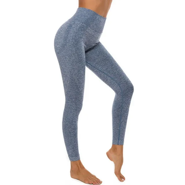 Elastic Comfortable Women's High Waist Seamless Cotton Yoga Pants