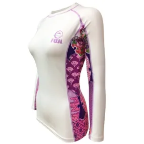 Fuji Sports Women's Kimono Rash Guard White Pink