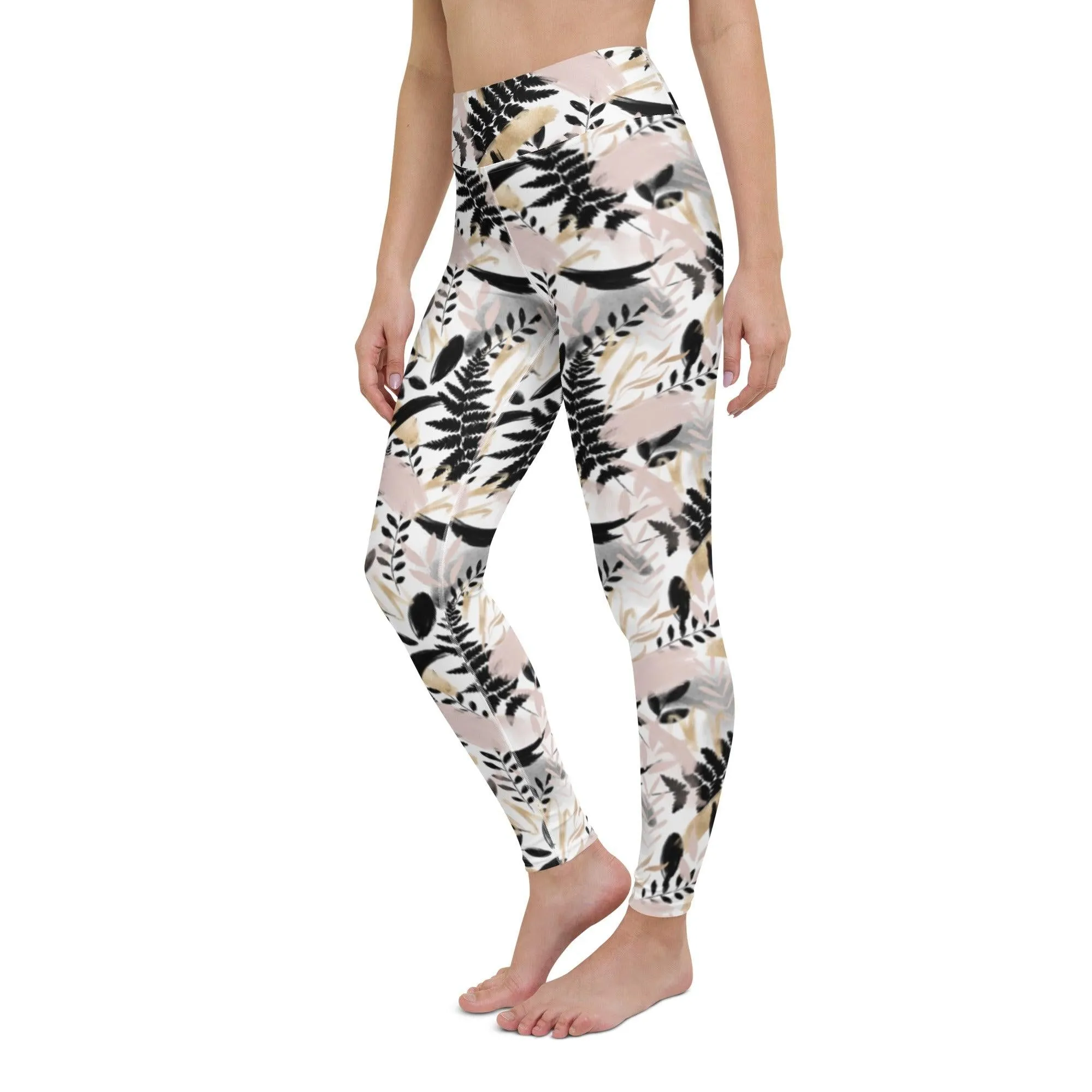 Gentle Leaves Women's High-Waisted Yoga Pants