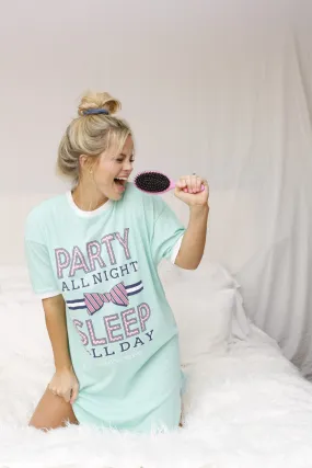 Jadelynn Brooke Snuggle Up Sleep Shirt Party Night Sleep Day/Mint