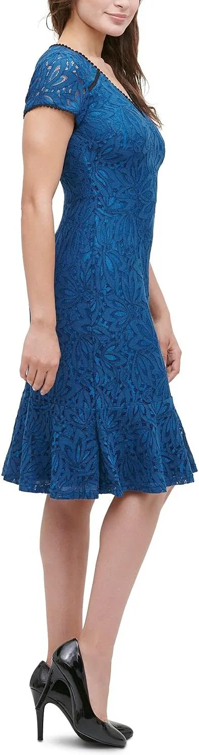 Kensie Womens Lace Flounce Dress, Size 0