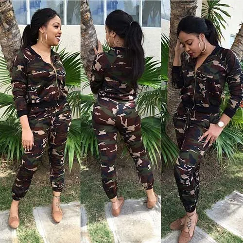 Long Sleeve Women Camouflage Yoga Suit