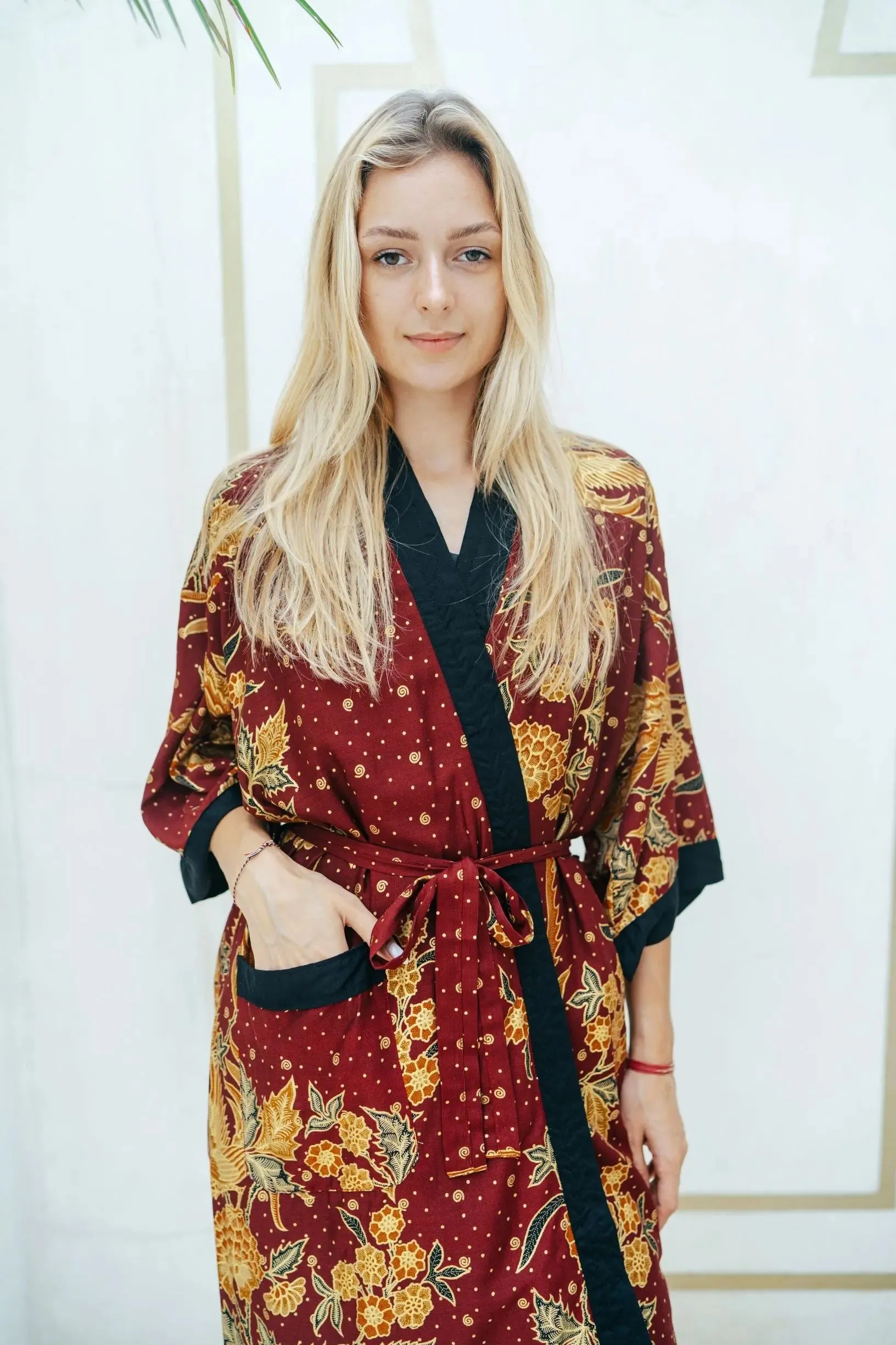 Maroon Kimono Robe