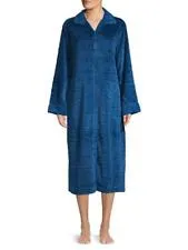 Miss Elaine Textured Fleece Long Zip Robe