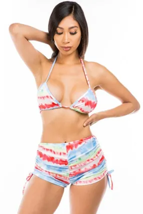 Multi Blue Pretty 2Pc Set Swimwear