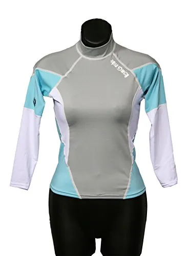 New Women's Anti-UV Long Sleeve Rash Guard (Blue Size 14) for Scuba Diving, Snorkeling, Swimming & Surfing