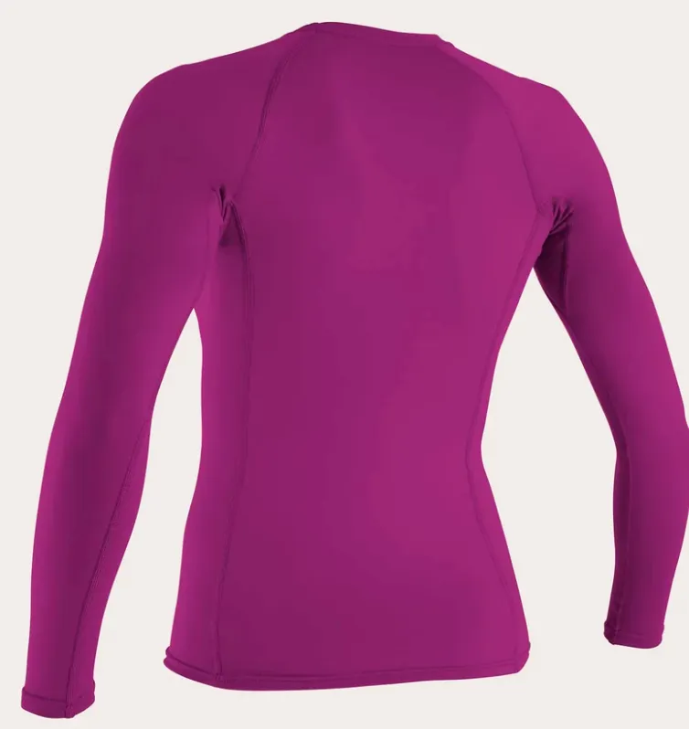 O'neill Women's Basic UPF 50  L/S Rash Guard Fox Pink