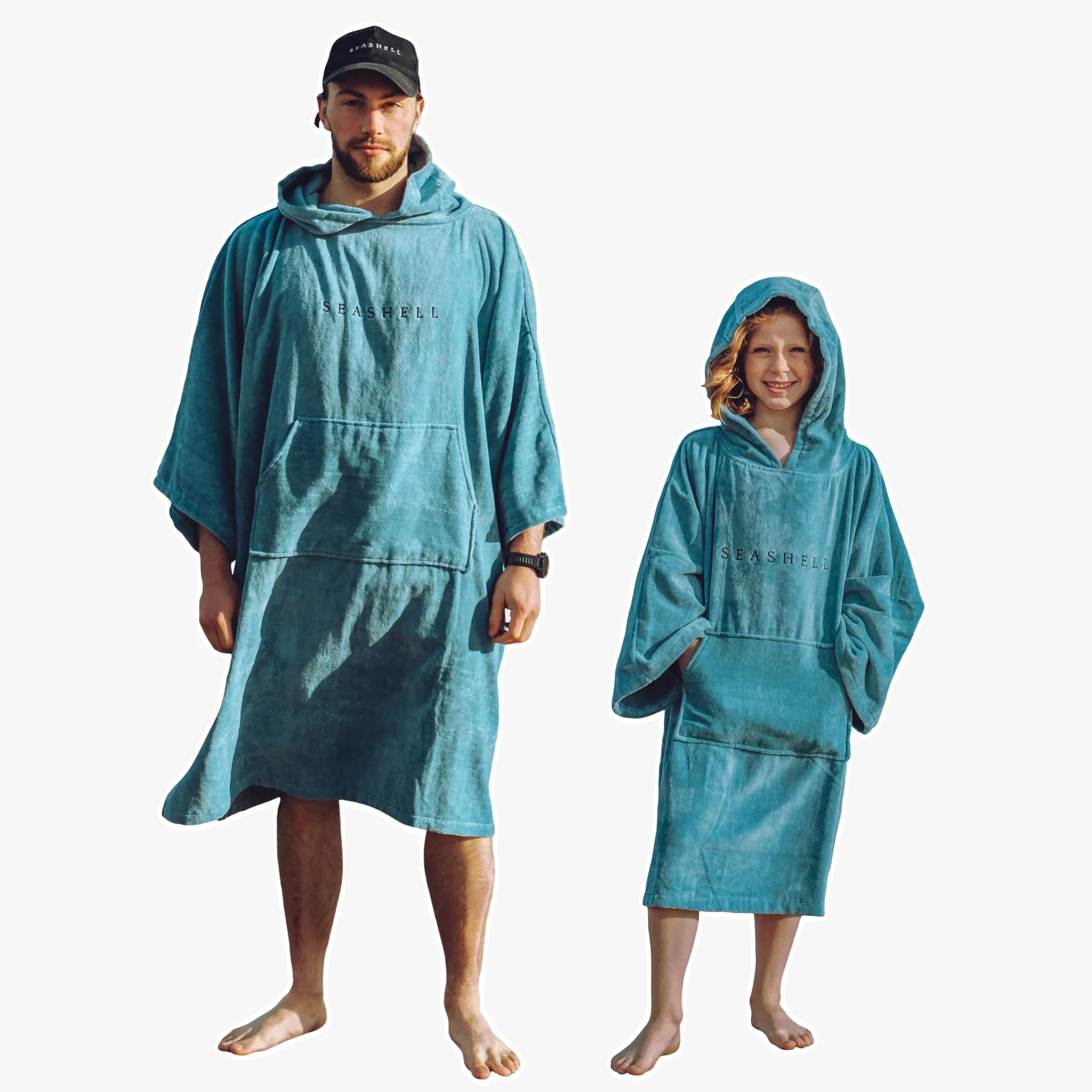 Organic Towelling Robe Teal