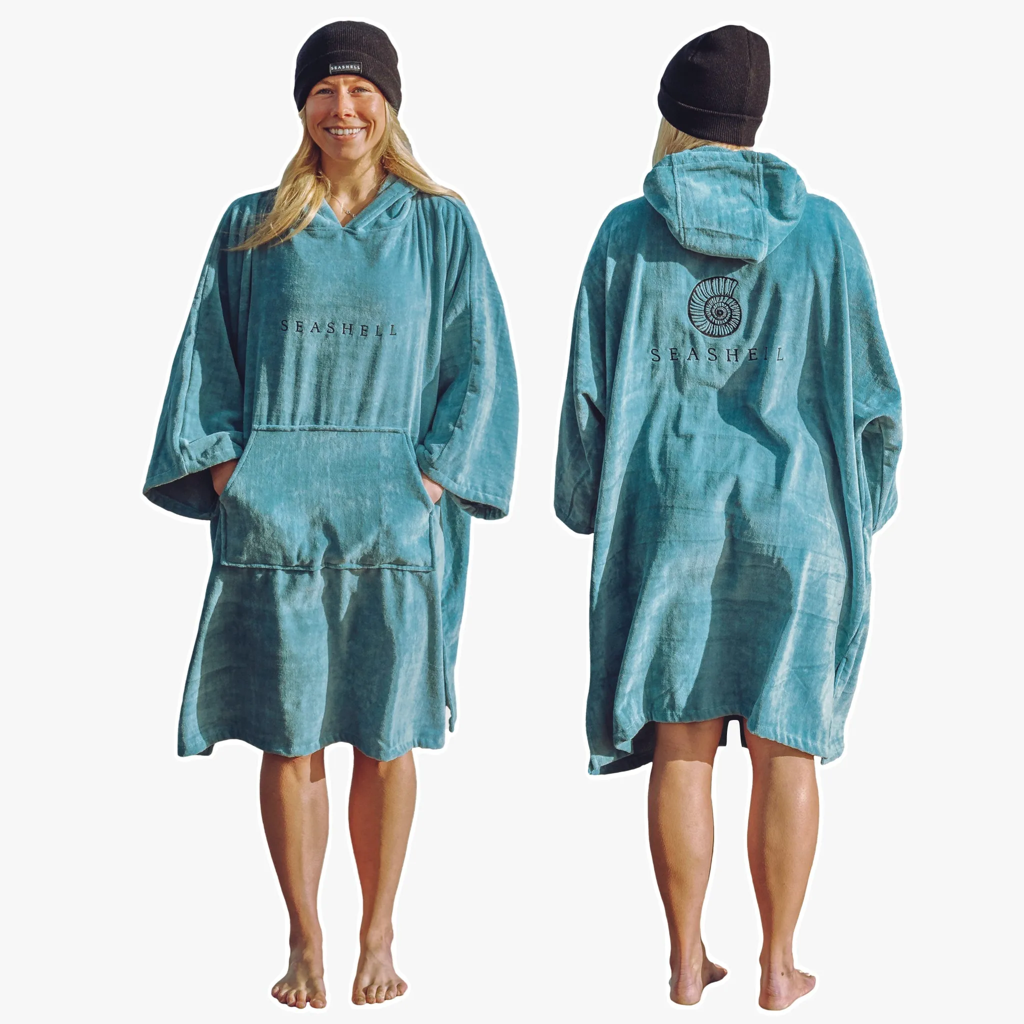 Organic Towelling Robe Teal