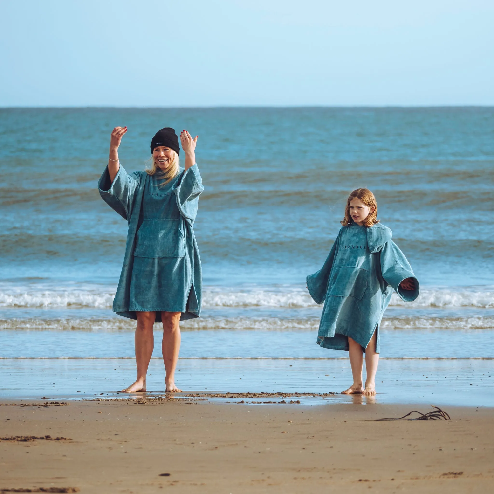 Organic Towelling Robe Teal