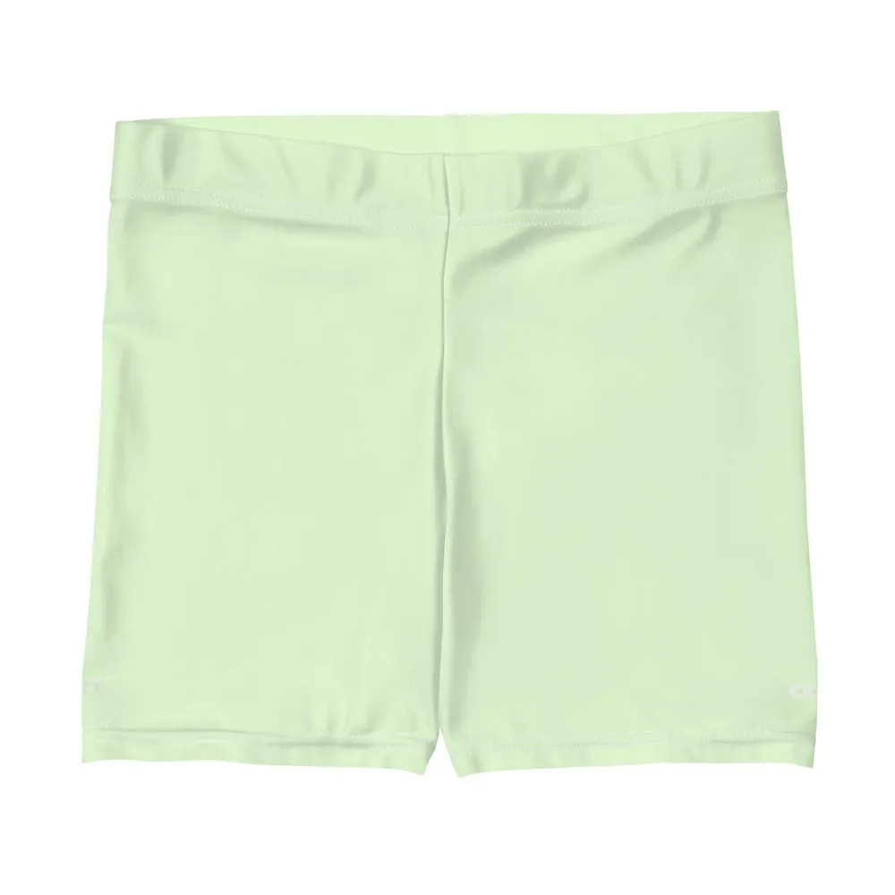 Pale Green Women's Shorts, Solid Color Light Green Elastic Tight Shorts-Made in USA/EU/MX