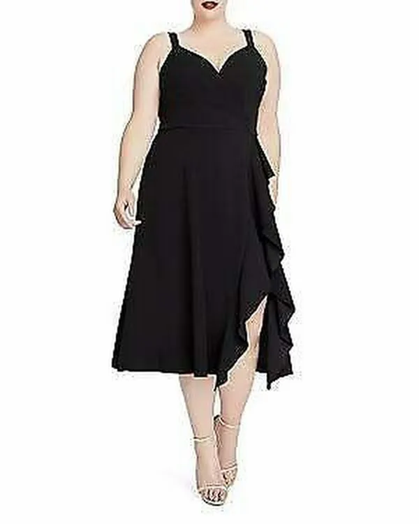 Rachel Rachel Roy Womens Plus Size Ruffled Faux-Wrap Dress, Size 20W