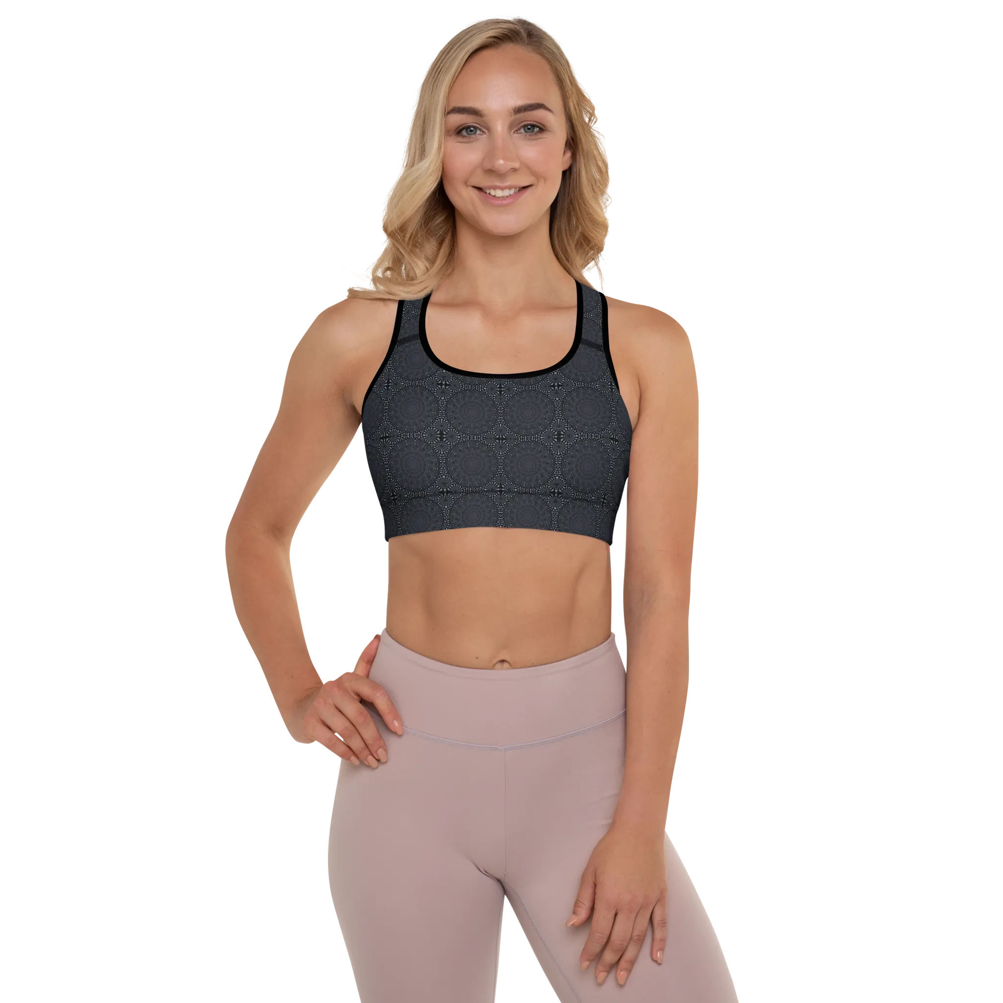 Recursia Desert Dream Padded Sports Bra In Blue