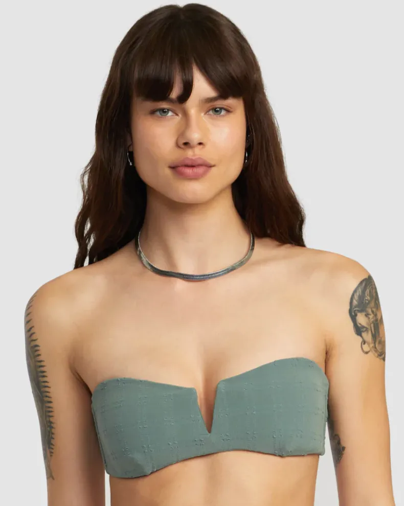 RVCA Greetings V-Wire Bandeau Bikini Top