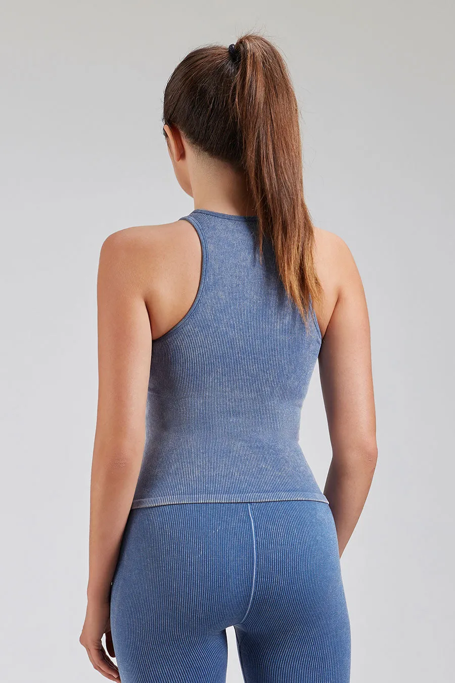 Seamless Wash Denim Sports Tank