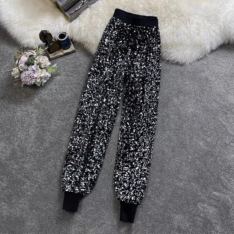 Sequin Jogger Pants