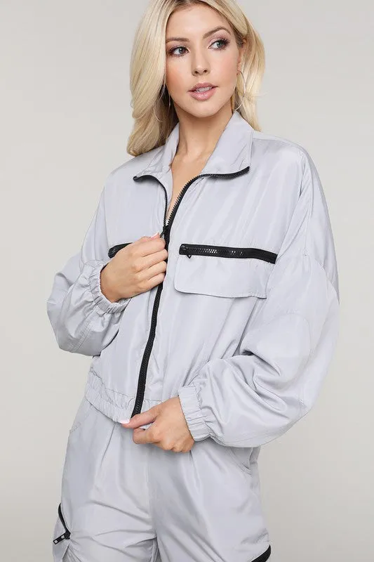 Set - Zip-Up Windbreaker Jacket with Active Jogger Pant