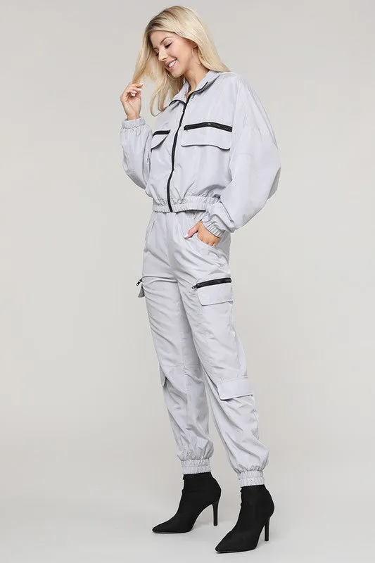 Set - Zip-Up Windbreaker Jacket with Active Jogger Pant