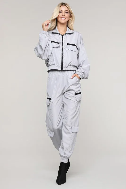 Set - Zip-Up Windbreaker Jacket with Active Jogger Pant