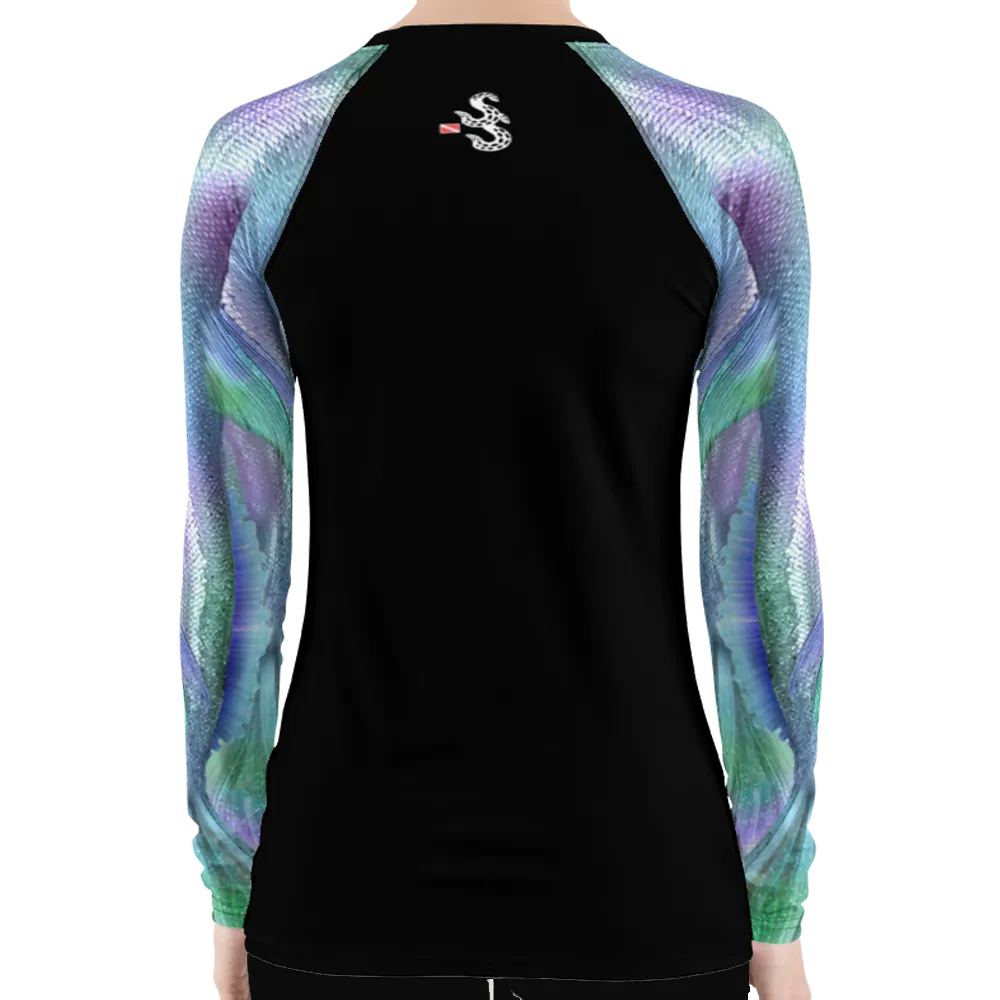 Shimmering Mermaid Tail Women's Rash Guard