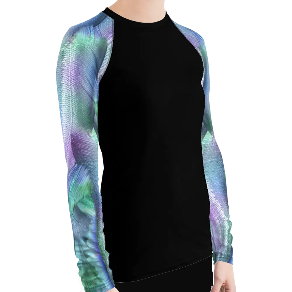 Shimmering Mermaid Tail Women's Rash Guard